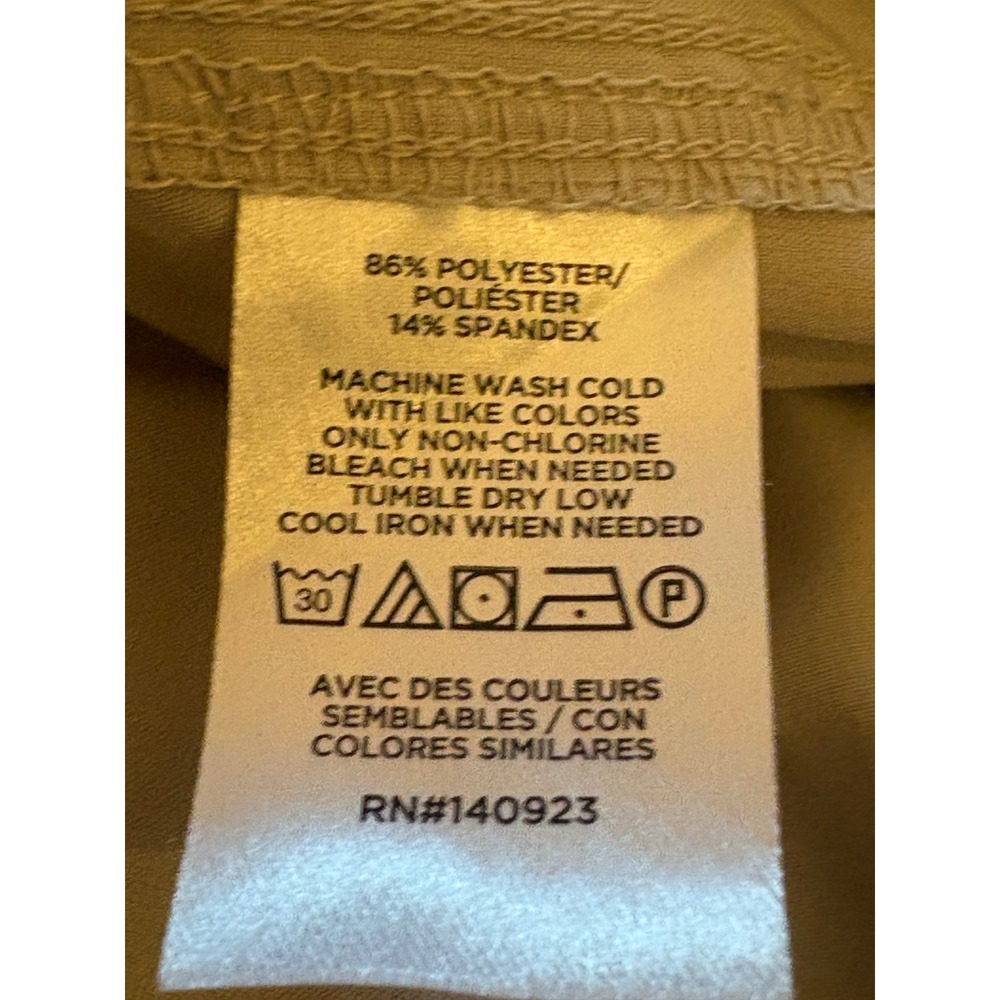 Lou & Grey Fluid Wide Leg Pleated Pull On Pants Beige Stone Petite Large LP - Picture 5 of 5